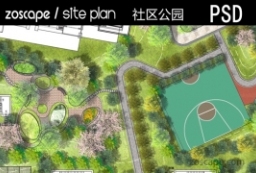 居住区公园-社区公园-小型体育公园PSD平面图下载 to 园林景观设计意向图库-园林景观学习网