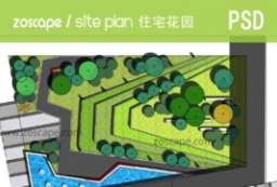 住宅花园中心景观节点PSD总平面图下载 to 园林景观设计意向图库-园林景观学习网
