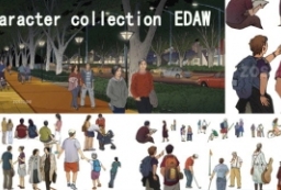 28组EDAW手绘风格psd人物素材-漫画鼠绘人物素材 to 园林景观设计意向图库-园林景观学习网