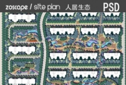 城市绿色人居环境和生态社区景观规划平面图 to 园林景观设计意向图库-园林景观学习网