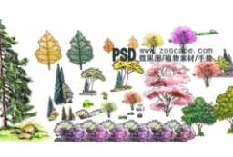 35组鼠绘手绘植物-psd园林景观素材下载 to 园林景观设计意向图库-园林景观学习网