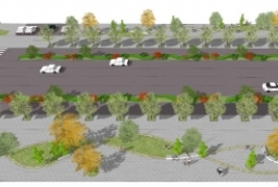 道路绿化工程项目-休闲商业街道路设计方案cad文本SU to 园林景观设计意向图库-园林景观学习网
