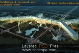 城市综合体建筑表现夜景效果图 to 园林景观设计意向图库-园林景观学习网