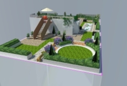 屋顶花园su模型 -SketchUp景观模型下载 to 园林景观设计意向图库-园林景观学习网