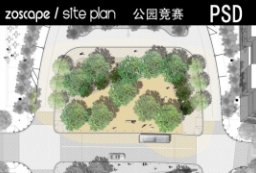 景观规划国际设计竞赛中央广场PSD平面图 to 园林景观设计意向图库-园林景观学习网