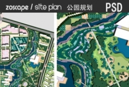 psd内陆湖泊公园-河岸公园生态规划平面图下载 to 园林景观设计意向图库-园林景观学习网
