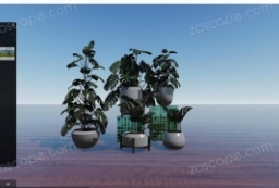 精品资源-5款Lumion各版本通用精品模型素材系列龟背竹植物盆栽 to 园林景观设计意向图库-园林景观学习网