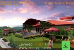 屋顶花园psd园林景观绿化效果图下载 to 园林景观设计意向图库-园林景观学习网