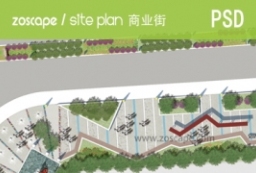 商业街道路景观规划设计PSD平面图 to 园林景观设计意向图库-园林景观学习网