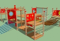 儿童游乐场攀爬设施sketchup模型组件 to 园林景观设计意向图库-园林景观学习网