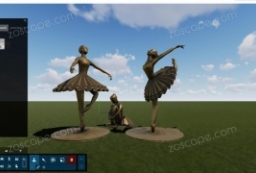 3款Lumion各版本通用模型舞蹈的铜像人物模型雕塑 to 园林景观设计意向图库-园林景观学习网