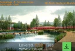国内知名公司-高大上psd效果图-滨江湿地公园主题公园 to 园林景观设计意向图库-园林景观学习网
