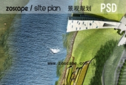 Riverside park plan滨江景观规划psd平面图下载 to 园林景观设计意向图库-园林景观学习网