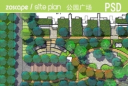 psd社区公园广场景观设计-住宅小区设计平面图 to 园林景观设计意向图库-园林景观学习网