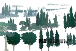 30组漫画风格电脑手绘鼠绘植物-园林景观鼠绘效果图必备 to 园林景观设计意向图库-园林景观学习网